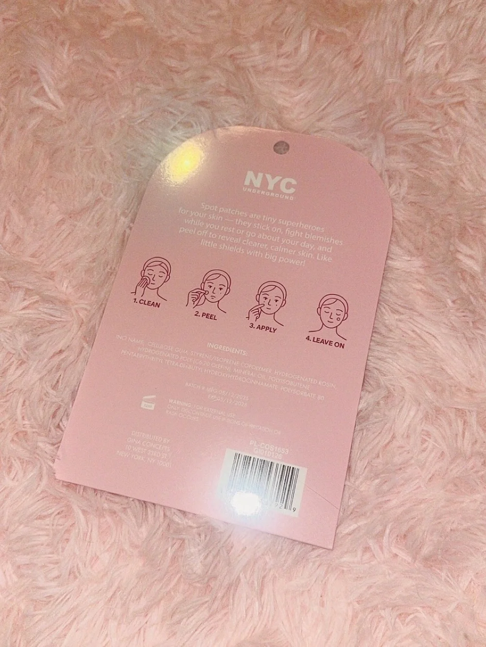 NYC Pink Floral Hydrocolloid Acne Pimple Patch Kit with Flower Keychain Charm